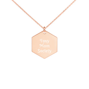 FMS Engraved Rose Gold Plated Hexagon Necklace