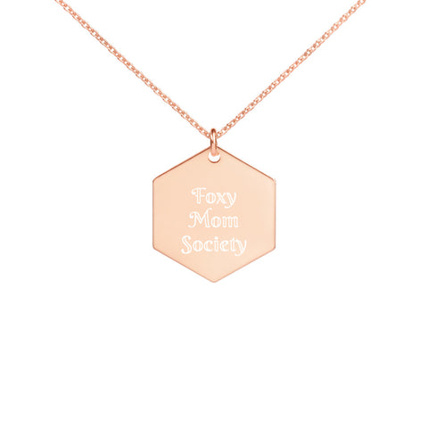 FMS Engraved Rose Gold Plated Hexagon Necklace