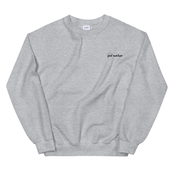 "God" Mother Unisex Embroidered Crewneck Sweatshirt